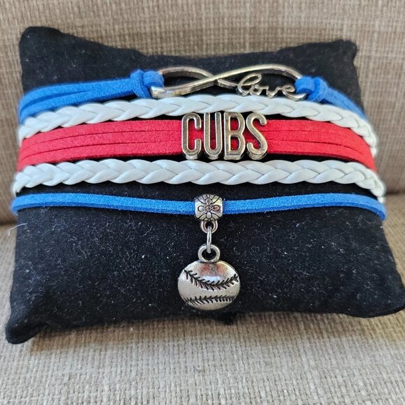 DOLON Infinity Love Cubs Baseball Bracelet Handmade Sports Cheering Charm Team - Picture 2 of 10